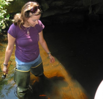 Haley standing in stream