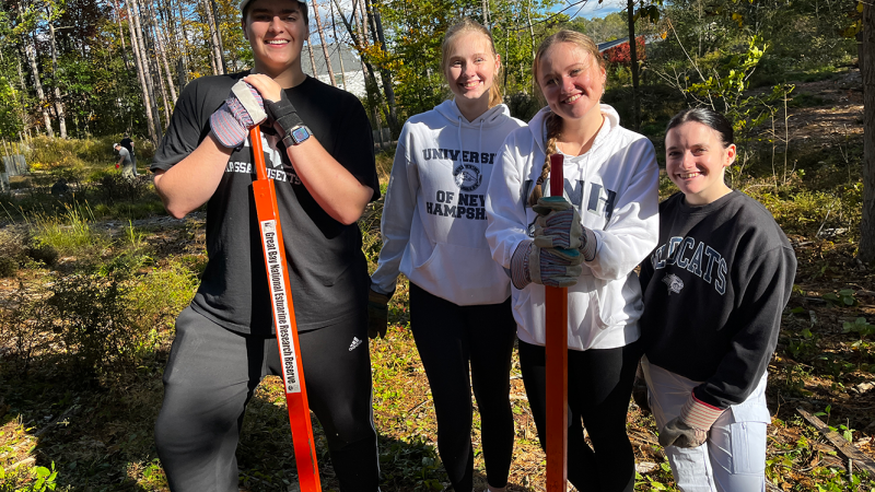 volunteers with weed wrench