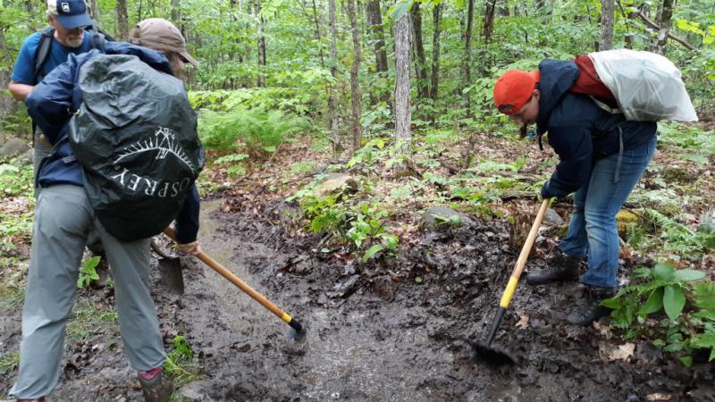 Volunteers trail clearing