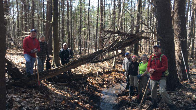 Volunteers maintaining trails.