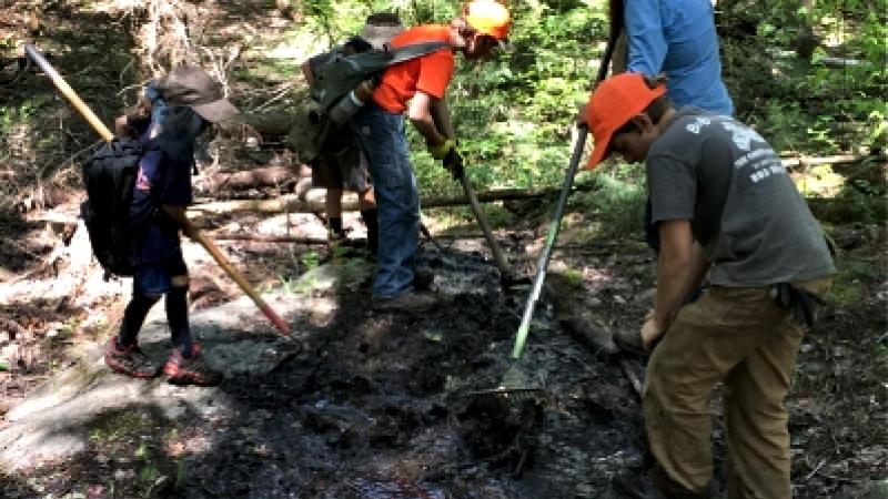 Trail clean-up team