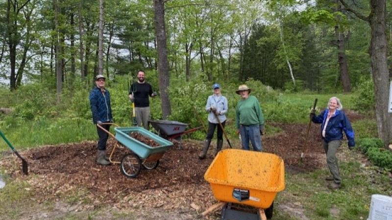 volunteers outside