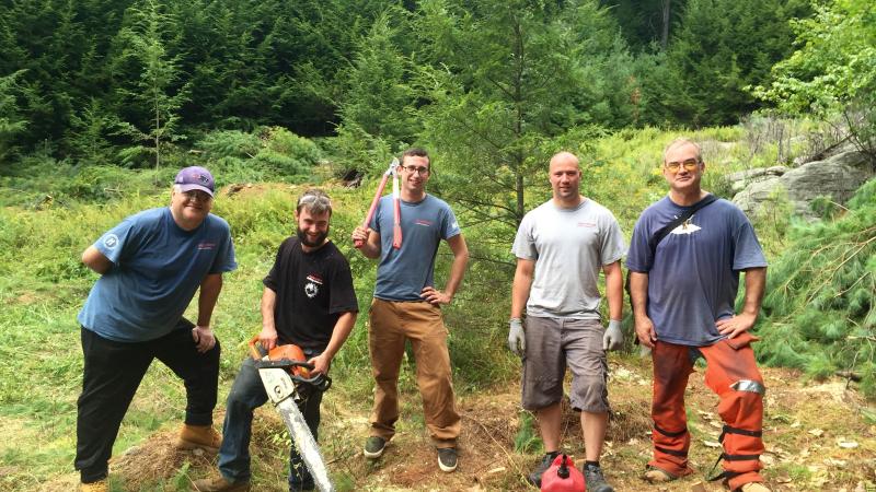 group of volunteers with tools