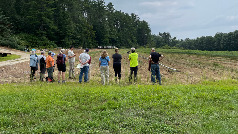group of volunteers at state forest nursery