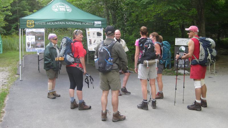 volunteers ready to hike