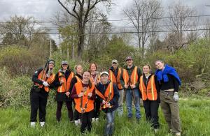 smiling group of volunteers