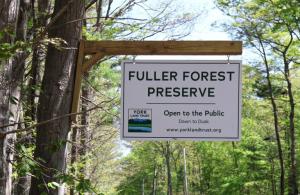 fuller forest preserve sign