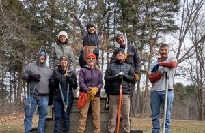 group of volunteers outside