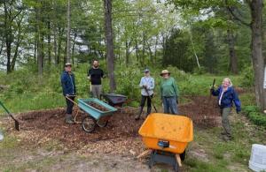 volunteers outside