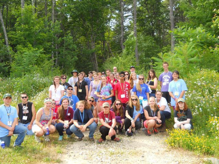 4H group photo invasive pull in College Woods