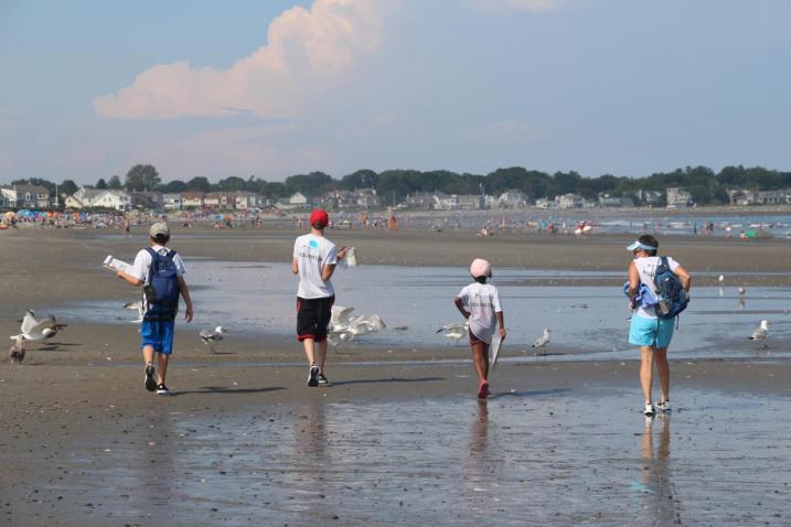 volunteers walking