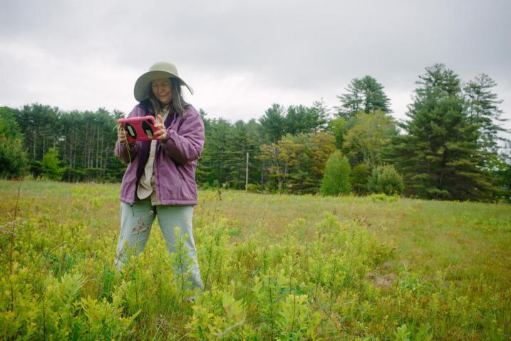 Citizen Scientist with iPad in field