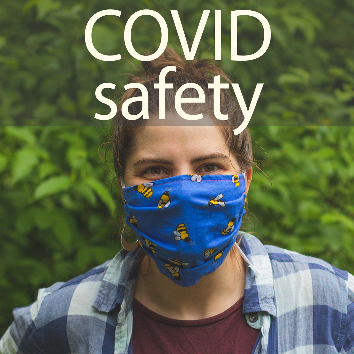 Person with mask Covid safety icon