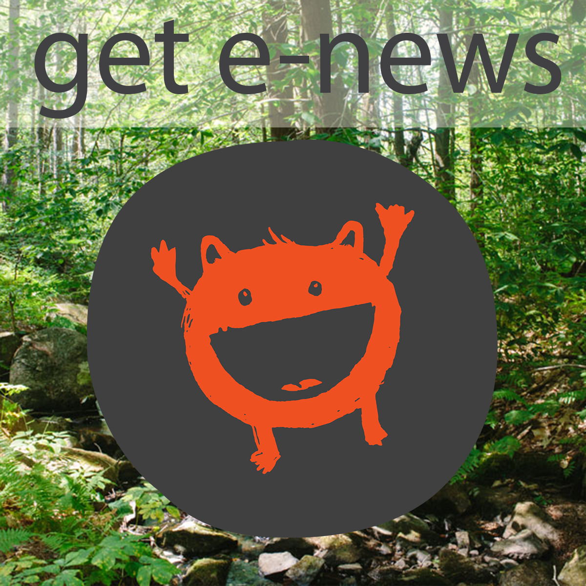 Get e-news icon with background 
