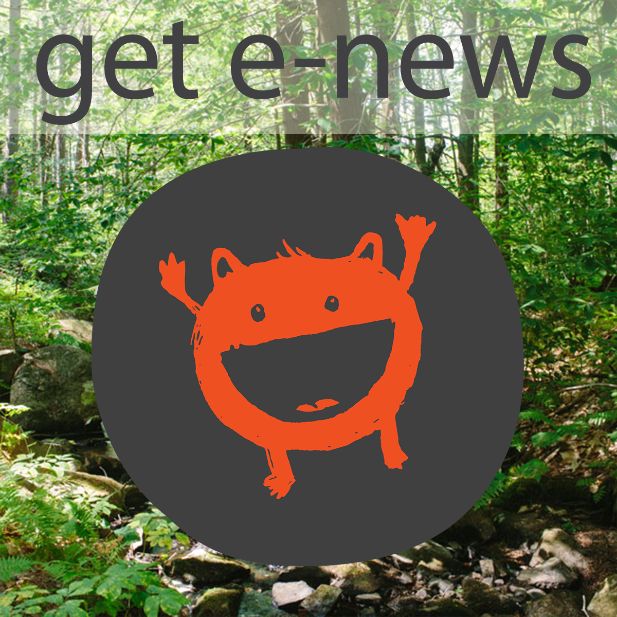 Get e-news icon with background