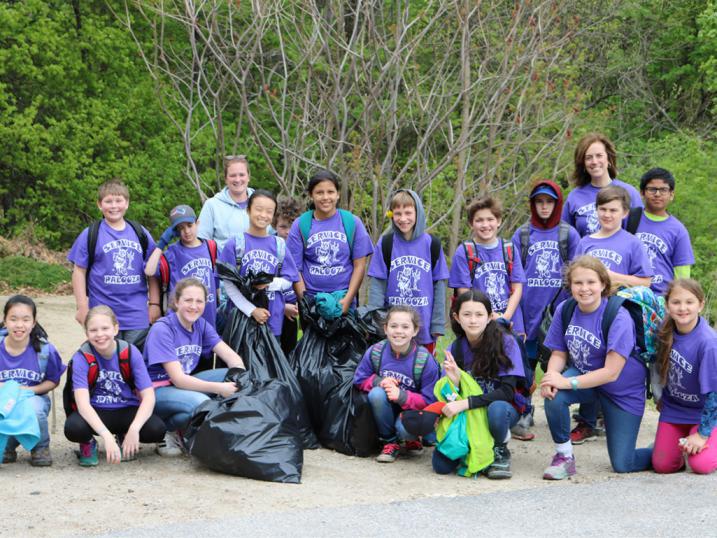 Youth garlic mustard pull oyster river middle school 2018