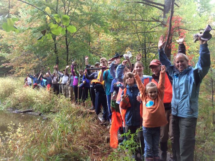 group photo of volunteers who repaired bog bridges