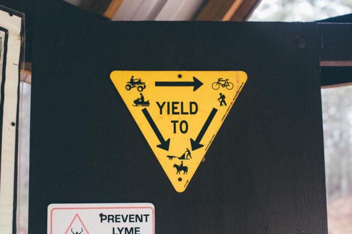 Trail yield sign