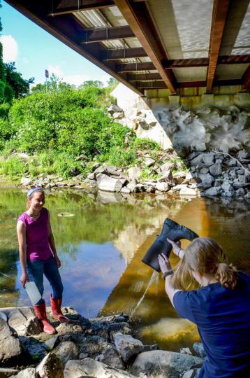 Water sampling under Dover NH Bridge