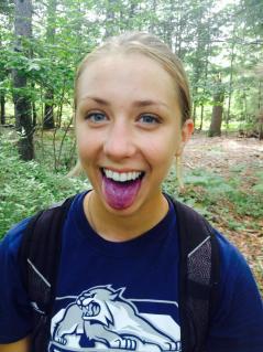 Eating blueberries in white cedar swamp