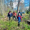 group in the woods