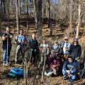 Invasive plant removal volunteers