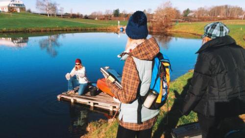 Volunteers collecting data